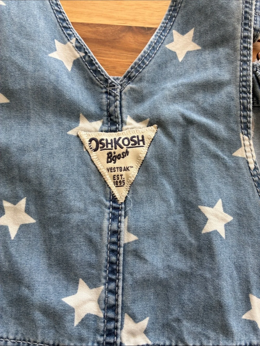 OshKosh B'gosh Denim Star Print Overalls Jumper Dress 5T
